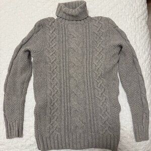 Massimo Dutti Wool Cable Knit Turtleneck Sweater